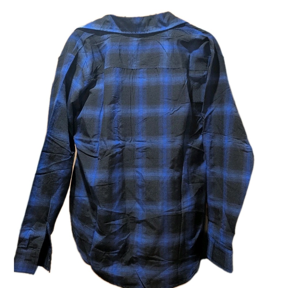 Nanchang Shenglong Men's Blue And‎ Black Plaid Shirt NWT - Picture 4 of 6